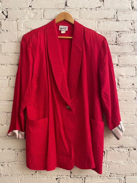 80s Vintage Polka Dot Red Jacket