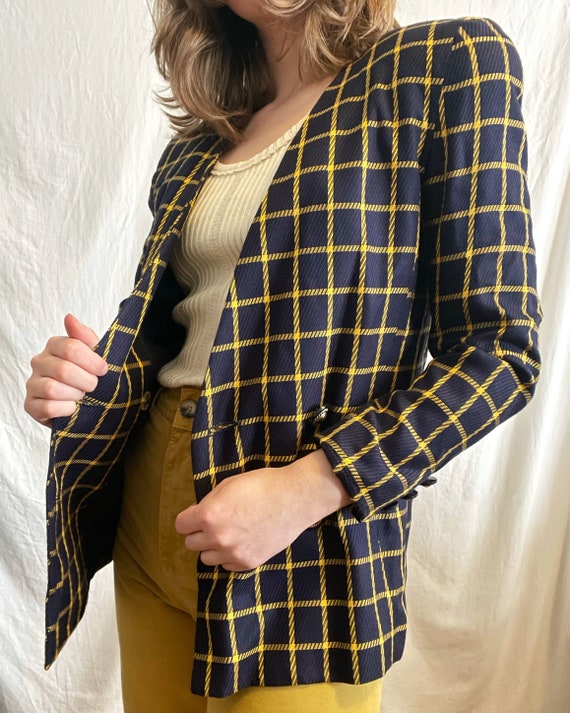 Vintage Retro Checkered Blazer