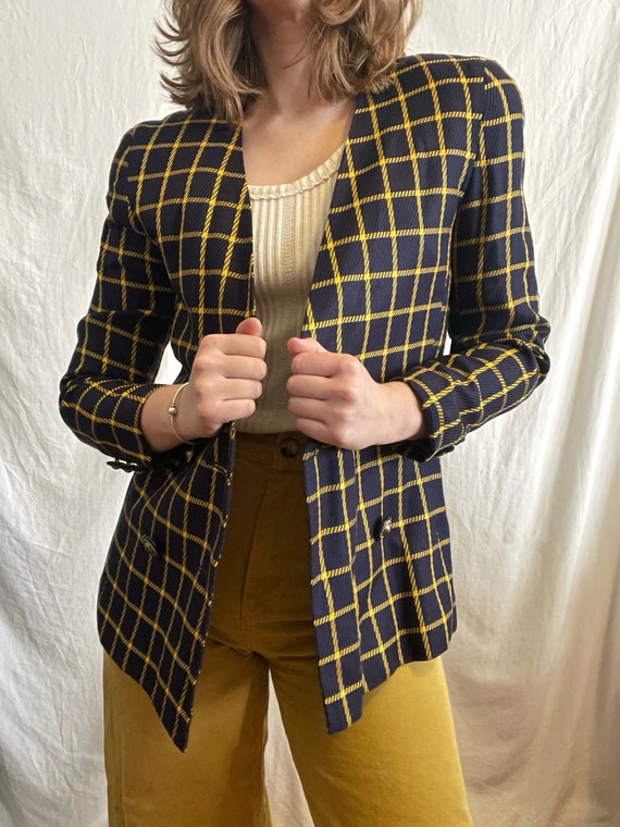 Vintage Retro Checkered Blazer - image 5