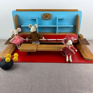Vintage 50s grocery store, midcentury shabby chic, retro decoration, Maileg doll&#39;s kitchen, antique red, role play, nostalgic