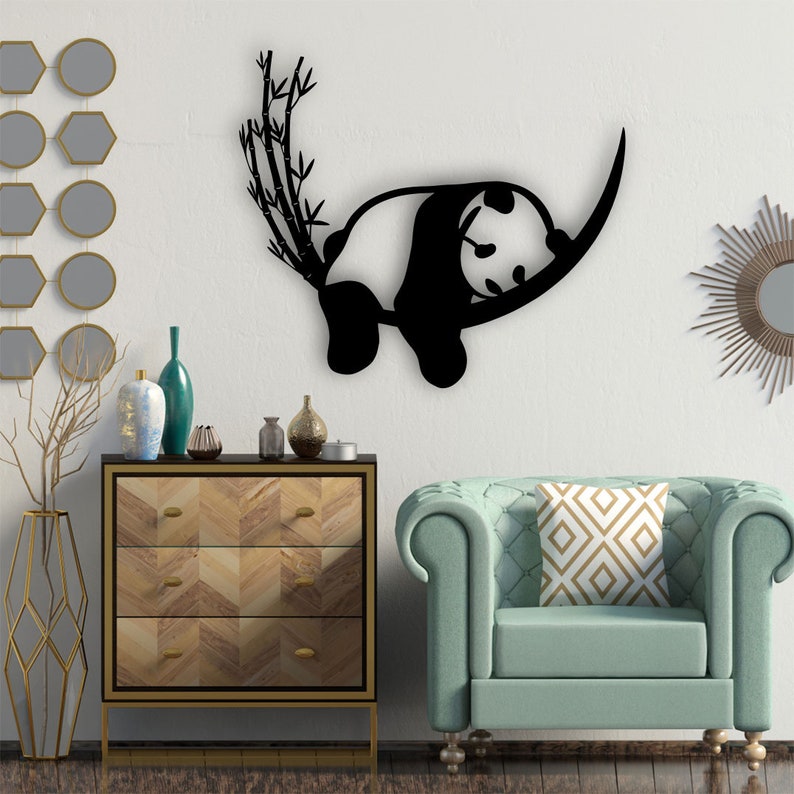Panda Metal Wall Art cnc dxf Vectorel cutting file Ready for | Etsy