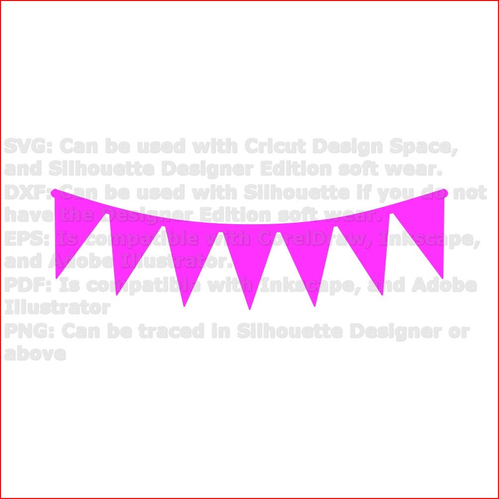 Pennant Banner Silhouette Svg Cricut Cut File Digital Download Etsy