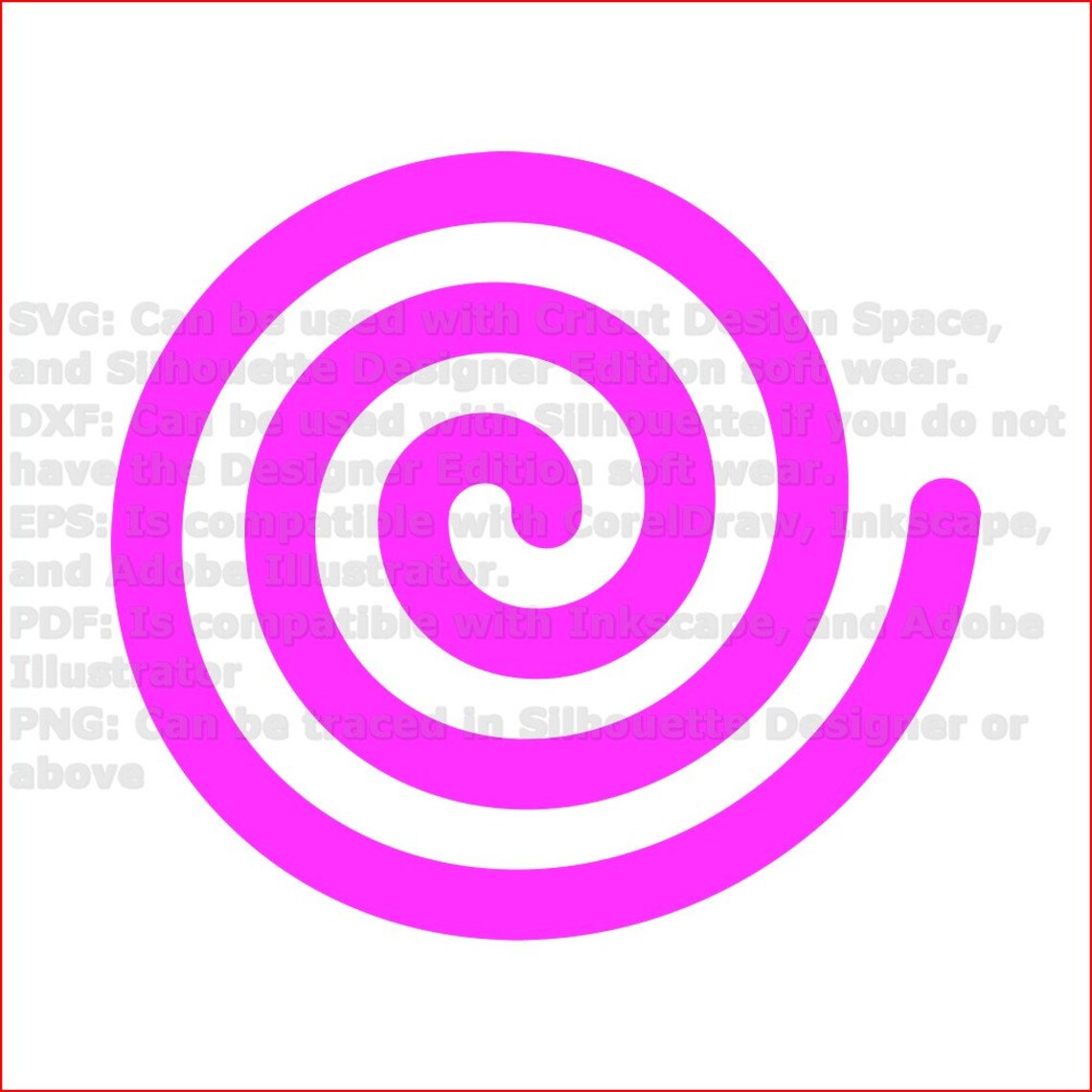 Spiral Silhouette Svg Cricut Cut File Digital Download Etsy Ireland