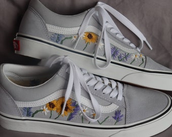 vans with embroidered flowers