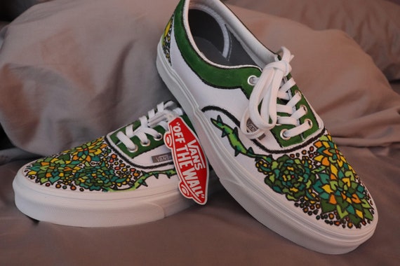vans shoes flower design