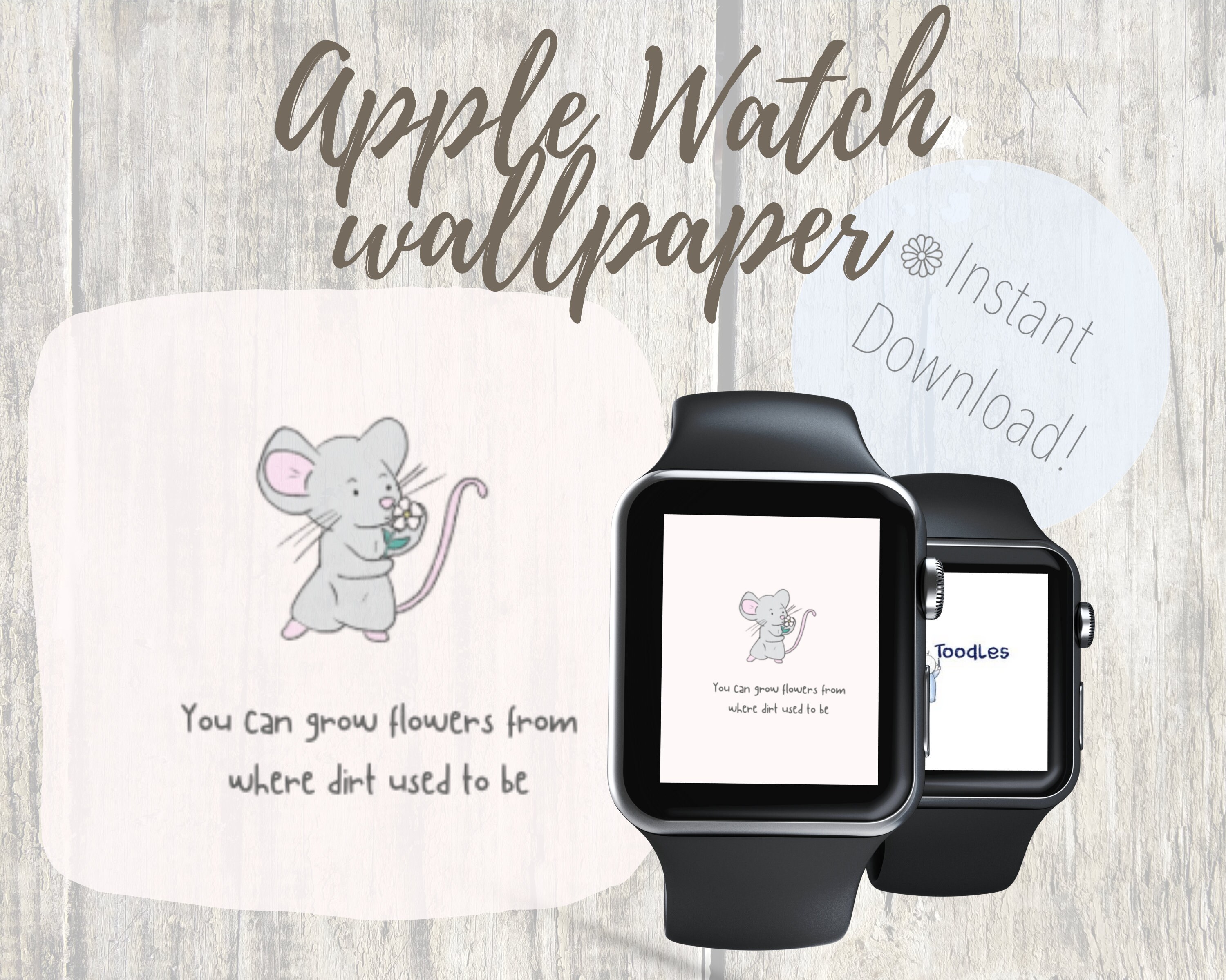 Cute mouse Apple Watch face / wallpaper / screensaver 38-42mm | Etsy