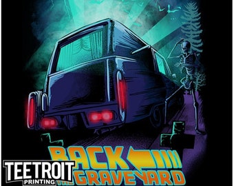 Camicia carro funebre, Back to The Graveyard, Camicia Cadillac, camicia horror, Camicia di Halloween, Maglietta carro funebre, T-shirt carro funebre