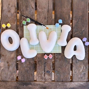 KIT Nombre bubble XL - Personalizable - Letras de yeso - Regalo invitados cumpleaños o eventos - Niños