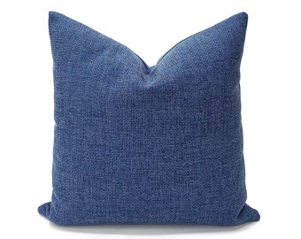 Blue Woven Pillow Cover, High End Decorative Throw Pillow