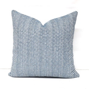 Woven Chenille Pillow, Blue Throw Pillow, High Quality Pillow Cover, Light Blue Pillow Cover, Stripe Pillow Cover, Decorative Pillow, Pillow