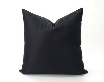 100% Satin Pillow Cover, Black Pillow Cover, Decorative Pillow, Throw Pillow Cover, Satin Pillow, Pillow Cover Only