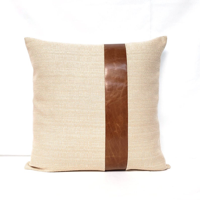 Throw Pillow Cover with leather accent Pillow Cover with Etsy 日本