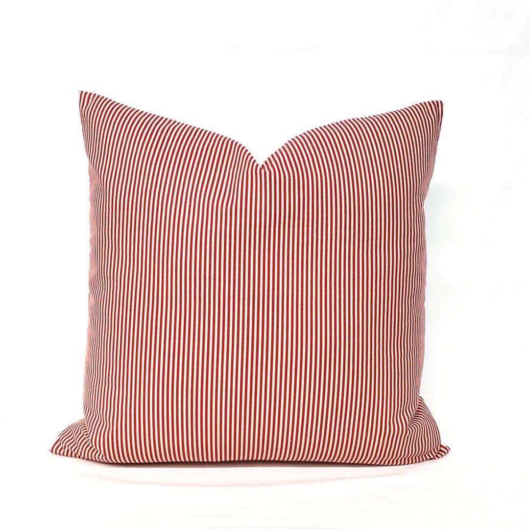 Striped Pillow Cover Red Stripe Throw Pillow Pillow Cover Etsy