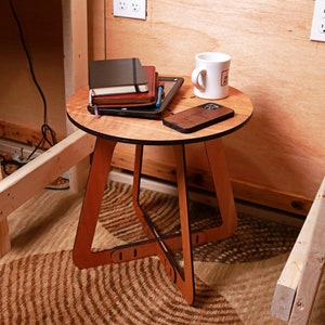 Minimal Wood Stool and Side Table (Laser Cut SVG Digital File and Instructions Only)