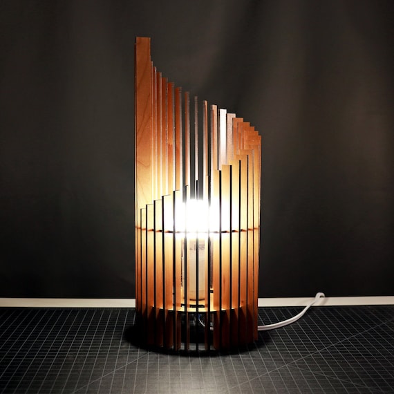 Wood Spiral Lamp laser Cut SVG Digital File and Instructions 