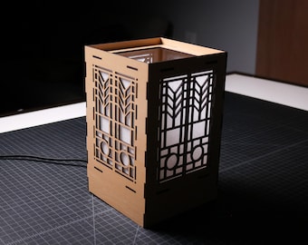 Frank LLoyd Wright inspirierte Tischlampe (Laser Cut SVG digitale Datei und Anweisungen nur)