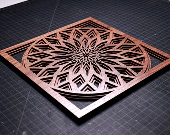 Geschichtete Mandala Art (Laser Cut SVG Digitale Datei und Anleitung)