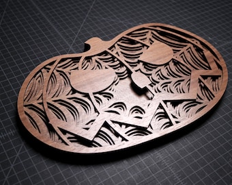 Halloween geschichtete Mandala-Kürbis-Kunst (Laser-Cut-SVG-Digitaldatei und Anweisungen nur)