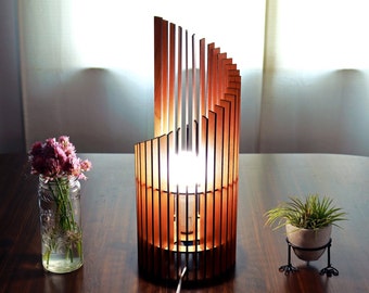 Wood Spiral Lamp (Laser Cut SVG Digital File and Instructions Only)