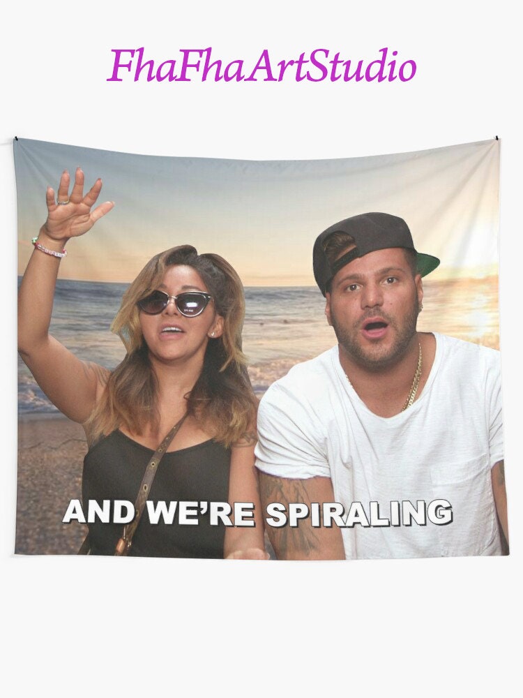 Family Snooki and We're Spiraling Tapestry, Jersey Shore Mandala Tapestry Wall Hanging, Nicole