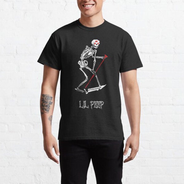 Lil Peep Skeleton Grim Reaper Tattoo T-Shirts for Men Women, Lil Peep Rapper Hip Hop T Shirts