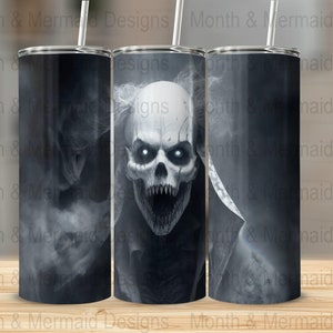 Skull Head, Tumbler Wrap, Sublimation, Waterslide, Digital Download, Straight, Tapered, Halloween, png