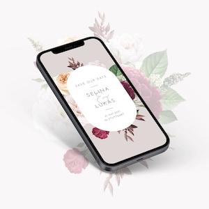 Digitale Save Our Date Karte | "Flower Bouquet" eCard | schneller Versand via WhatsApp/E-Mail/SMS | personalisiert