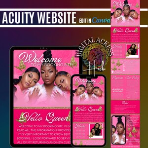DIY Acuity Site, Acuity Scheduling Template, Booking Site Template, Acuity Scheduling Site, Hair Stylist, PINK BOMBSHELL