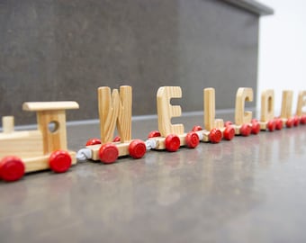 Personalised Wooden Letter Train | Baby Shower Gift | First Birthday |Toddler Toy |Nursery Decor | Mother's Day Gift| Custom Alphabet Puzzle