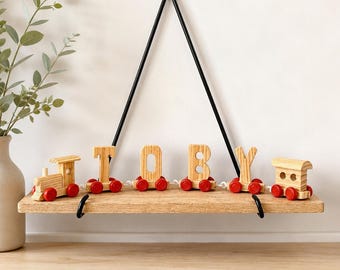 Gepersonaliseerde houten lettertrein | Kraamcadeau | Eerste verjaardag | Peuterspeelgoed | Babykamerdecoratie | Moederdagcadeau | Alfabetpuzzel op maat