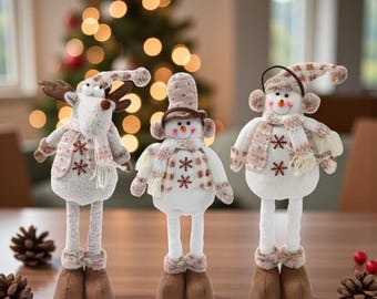 Adorno navideño de muñeco de nieve, muñeco de Papá Noel, decoración para fiestas navideñas, decoración navideña infantil, regalo de Año Nuevo