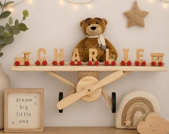 Gepersonaliseerde speelgoed houten trein, puzzel babycadeau, aangepaste naam speelgoed
