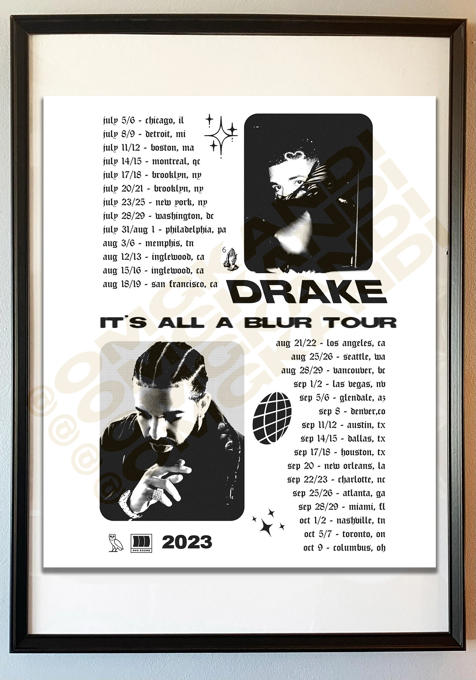 DRAKE Blur Tour Poster Etsy(00)