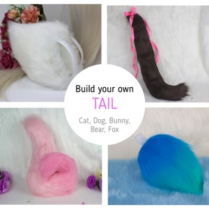 Build  Your Own Faux Fur Tail | Cat Tail | Dog Tail | Bunny Tail | Bear Tail | Fox Tail | Deer Tail
