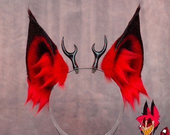 Alastor ears + horns | Hazbin Hotel Ears | Cosplay Ears | Alastor cosplay