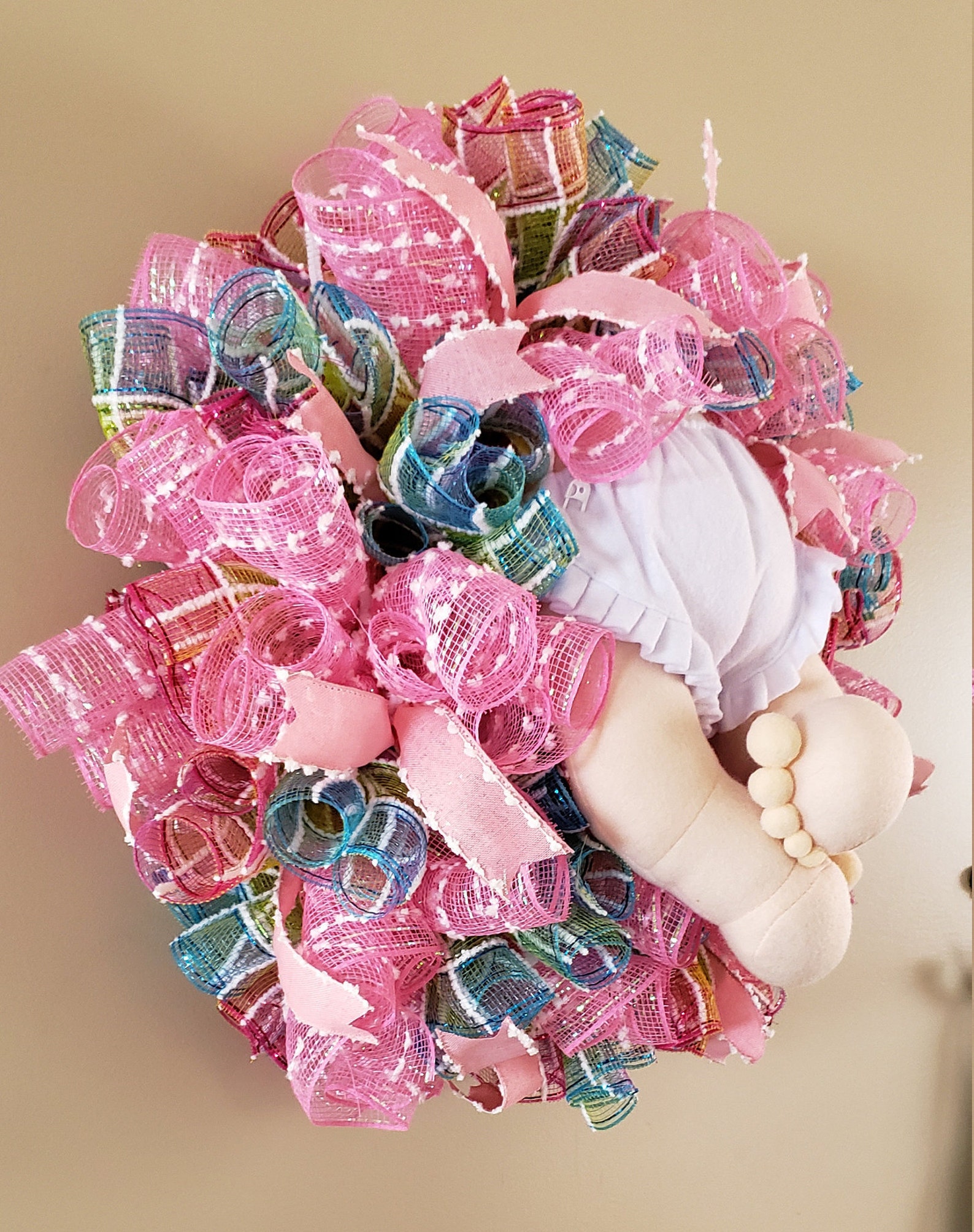 Deco Mesh Baby Shower Wreath Etsy