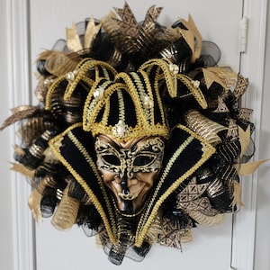 Opulent Mardi Gras Jester Wreath
