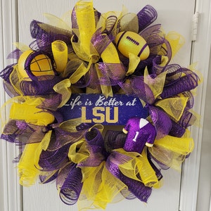 LSU Deco Mesh Wreath