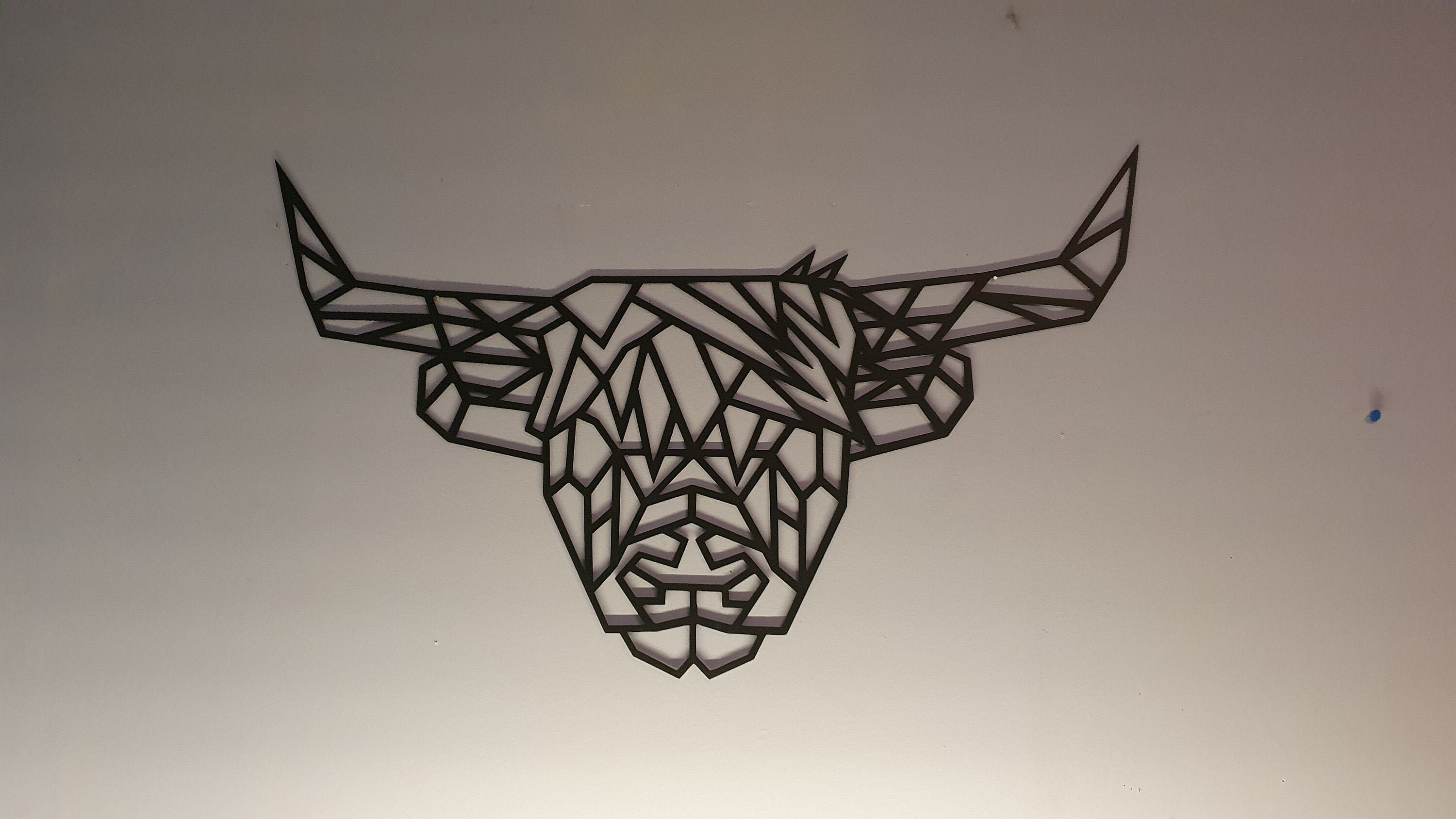 Highland Cow Wall Decor Geometric Etsy