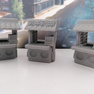 28mm Sci Fi terrain, Street food kiosk, stargrave, starwars legion, cyberpunk, Deadzone