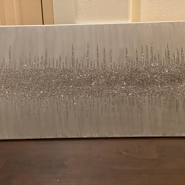 Silver Glitter Wall Art Etsy