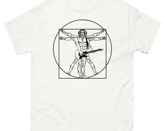 Davinci Vitruvian Man Guitar Player Rock & Roll Guitarist