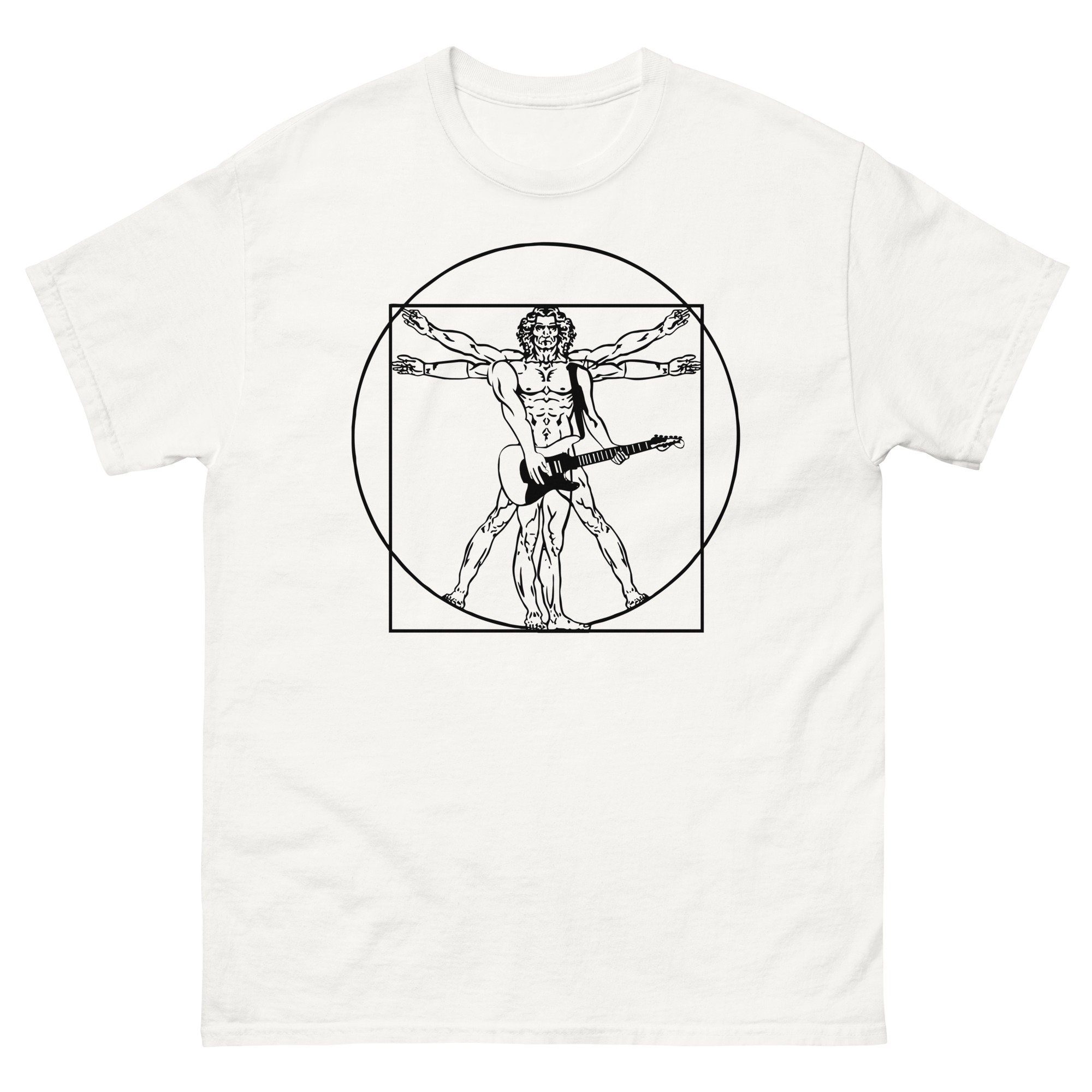 Sweat à Capuche Guitariste Hard Rock - Homme Vitruvien Avec Tête De Taureau, Design Rétro