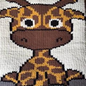 Giraffe Chunky Knit Blanket Pattern/ Hand Knitting/ Finger Knitting