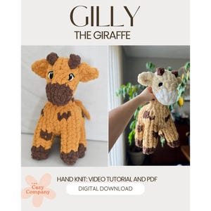 Gilly the Giraffe | Chunky Knit Plushie PDF Pattern + Video Tutorial