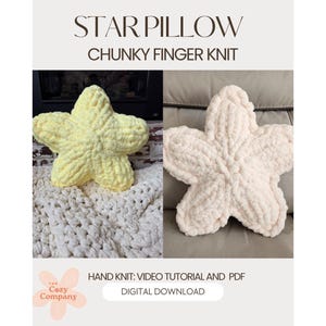 Vingergebreid dik sterkussen zelfstudie: patroon, tienerdecor, RUIMTE