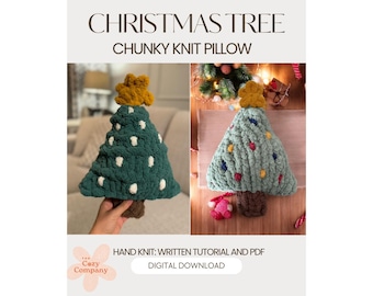 Finger Knit Christmas Tree Pillow Tutorial