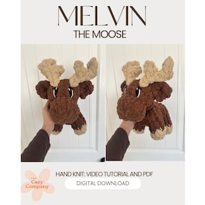 Melvin the Moose | Chunky Knit Plushie PDF Pattern + Video Tutorial