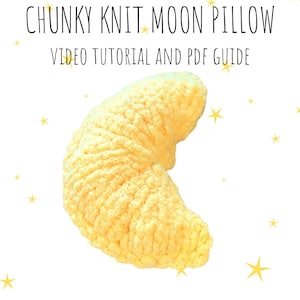 Finger Knit Chunky Moon Pillow Tutorial- Pattern, Teen Decor, SPACE