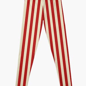 Retro Popcorn Style Printed Yoga Pants Leggings for Women, Vertical Stripes Party Leggings, Workout Leggings, Leggings for Women